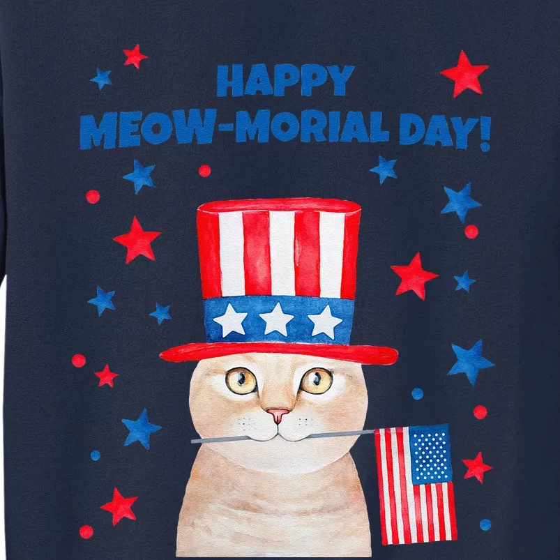 Funny Memorial Day Cat MEOWMorial Day Tall Sweatshirt