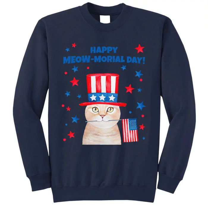 Funny Memorial Day Cat MEOWMorial Day Tall Sweatshirt