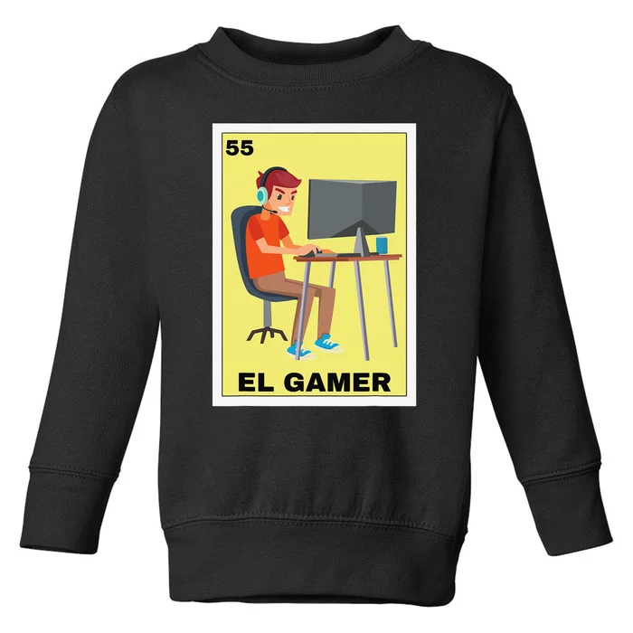 Funny Mexican Design for Gamers El Gamer Toddler Sweatshirt