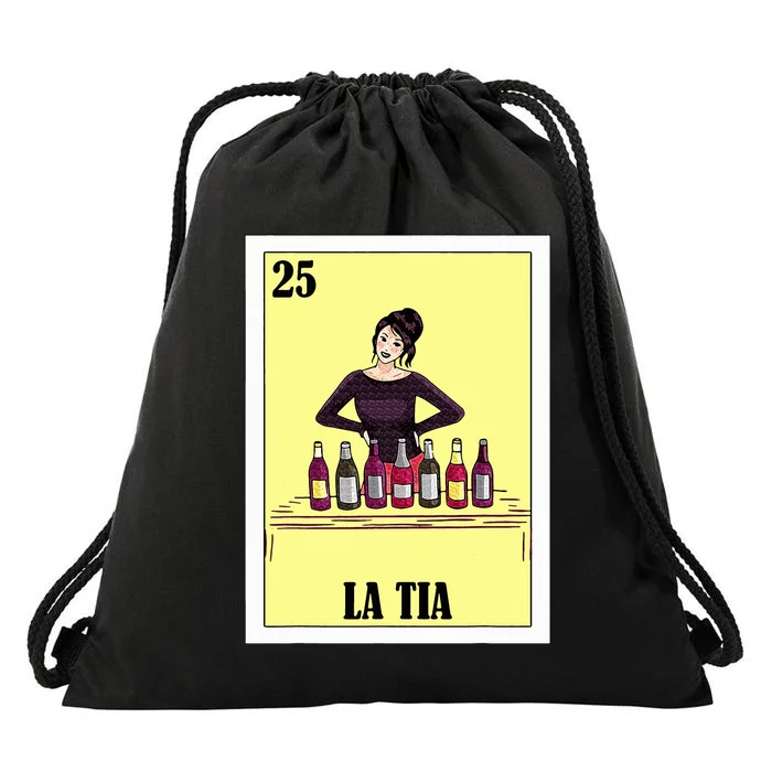 Funny Mexican Design For Aunt La Tia Drawstring Bag