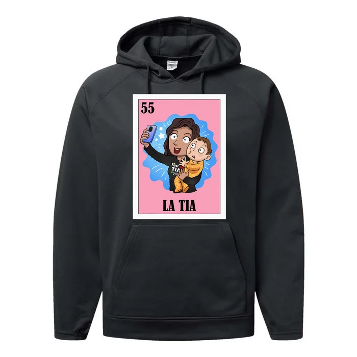 Funny Mexican Design For Aunt La Tia Performance Fleece Hoodie