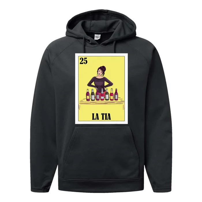 Funny Mexican Design For Aunt La Tia Performance Fleece Hoodie