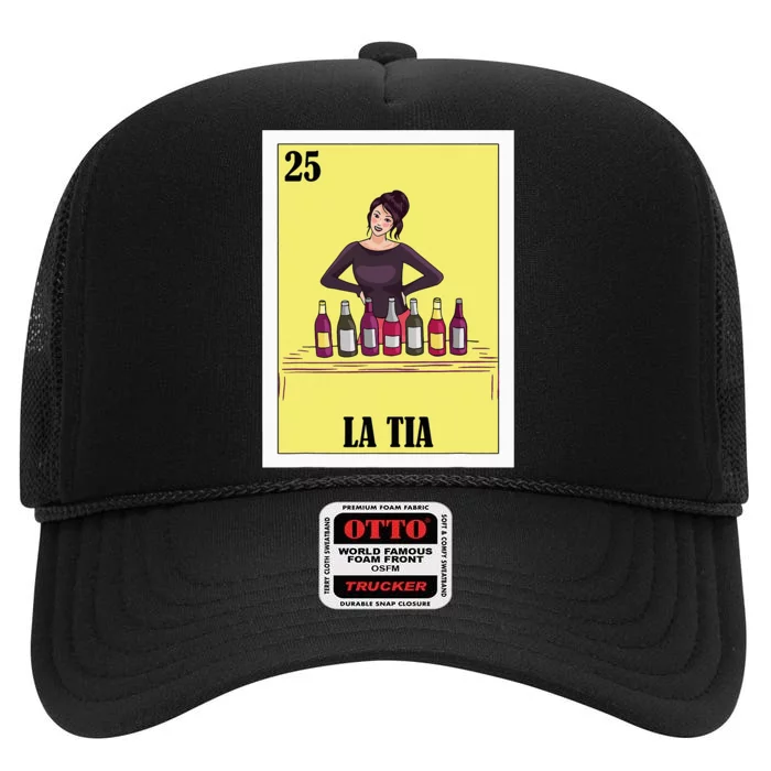 Funny Mexican Design For Aunt La Tia High Crown Mesh Trucker Hat