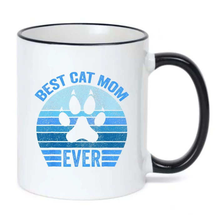 Funny Mothers Day Best Cat Mom Ever Black Color Changing Mug