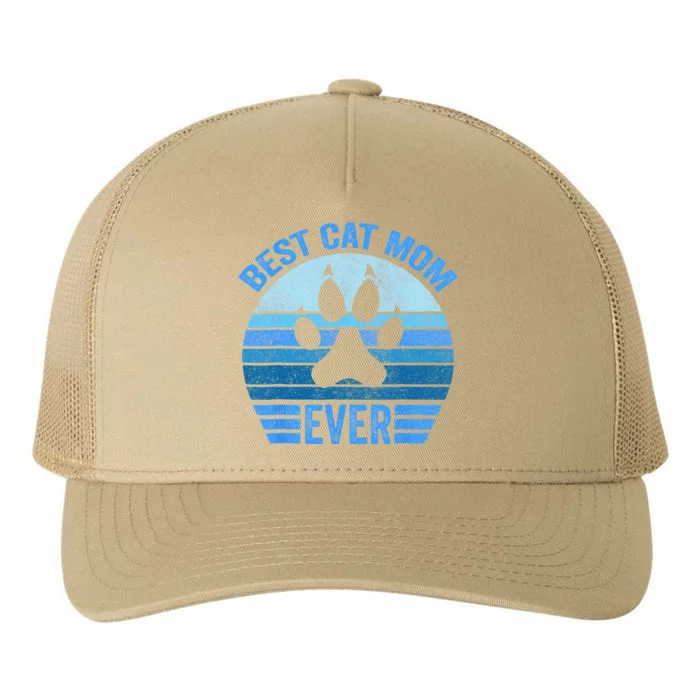 Funny Mothers Day Best Cat Mom Ever Yupoong Adult 5-Panel Trucker Hat