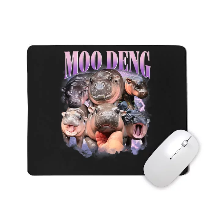 Funny Moo Deng Baby Pygmy Hippo Cute Zoo For Family Mousepad