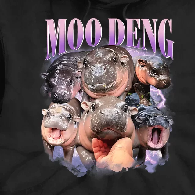 Funny Moo Deng Baby Pygmy Hippo Cute Zoo For Family Tie Dye Hoodie