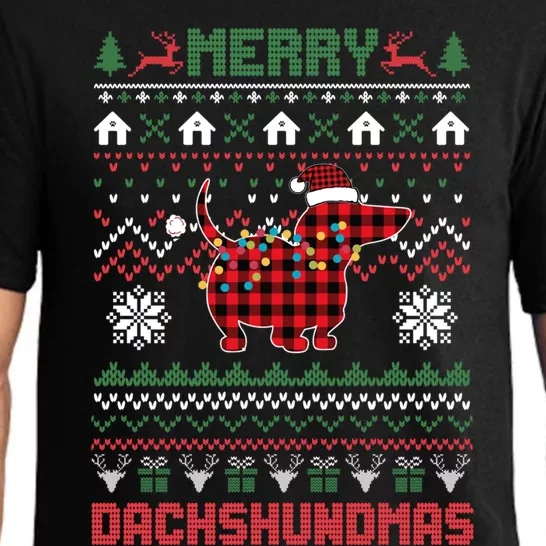 Funny Merry Dachshundmas Ugly Christmas Dachshund Pajama Set