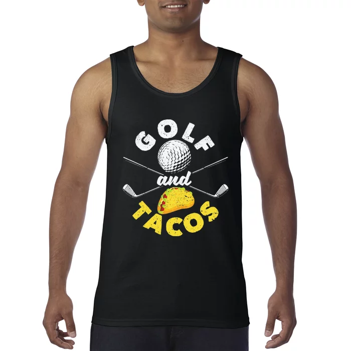 Funny Mexican Dish Favorite Sport Golfer And Tacos Tank Top