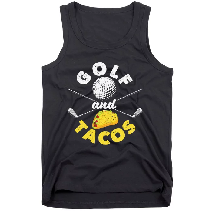 Funny Mexican Dish Favorite Sport Golfer And Tacos Tank Top