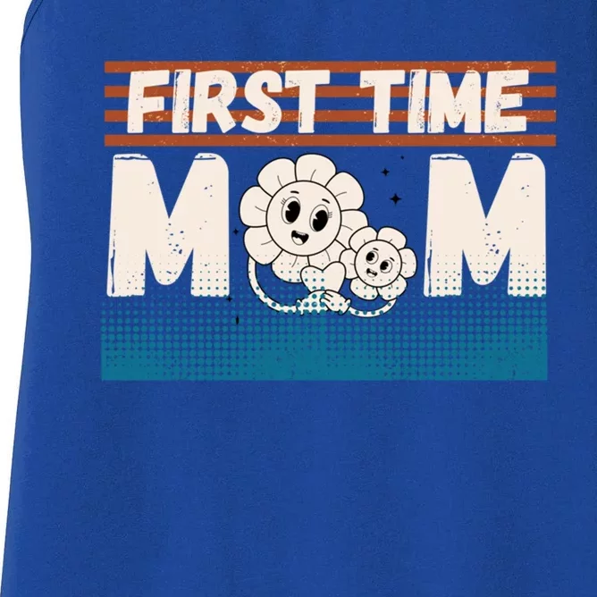 First MotherS Day New Mom Firsttime Mom Blooming Flower Meaningful Gift Women's Racerback Tank