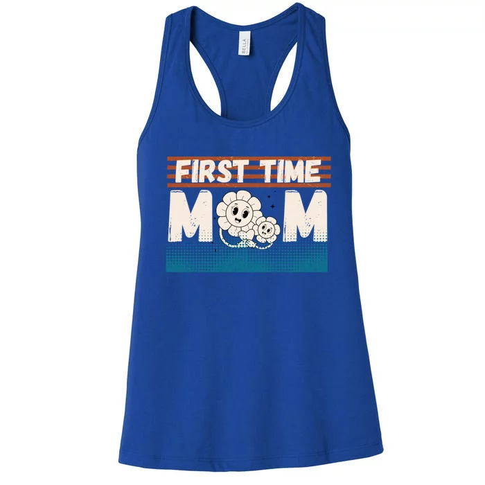 First MotherS Day New Mom Firsttime Mom Blooming Flower Meaningful Gift Women's Racerback Tank