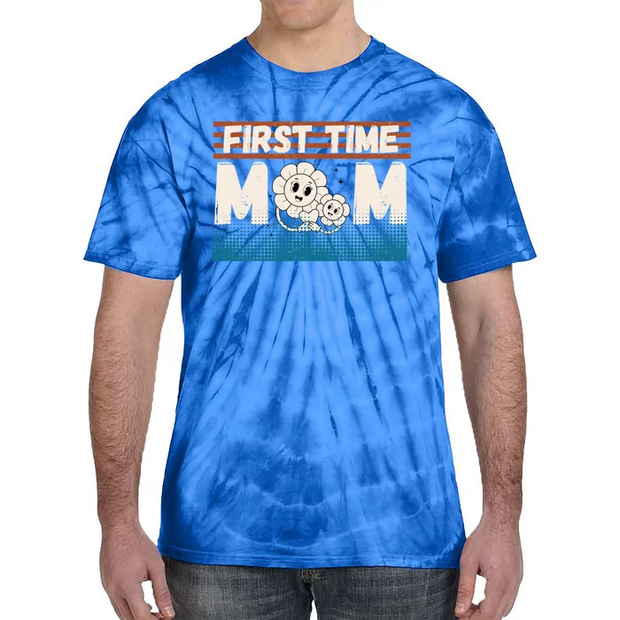 First MotherS Day New Mom Firsttime Mom Blooming Flower Meaningful Gift Tie-Dye T-Shirt