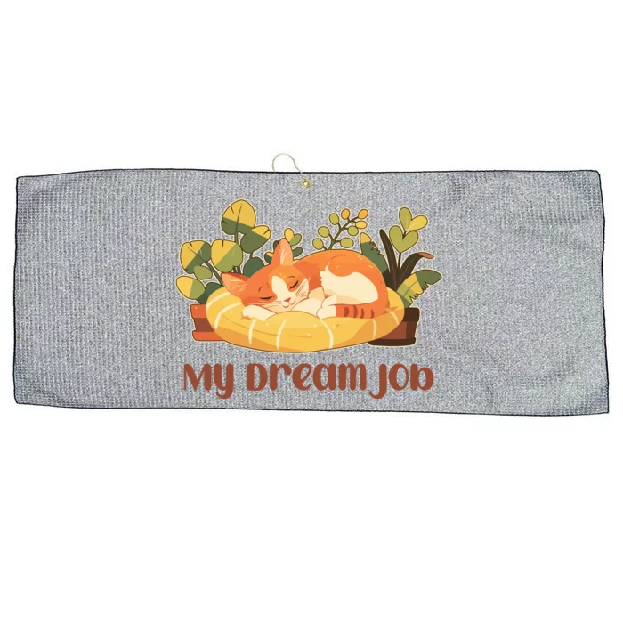 Funny My Dream Job Sleeping Cat Large Microfiber Waffle Golf Towel