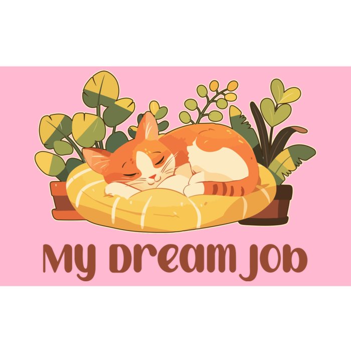 Funny My Dream Job Sleeping Cat Bumper Sticker