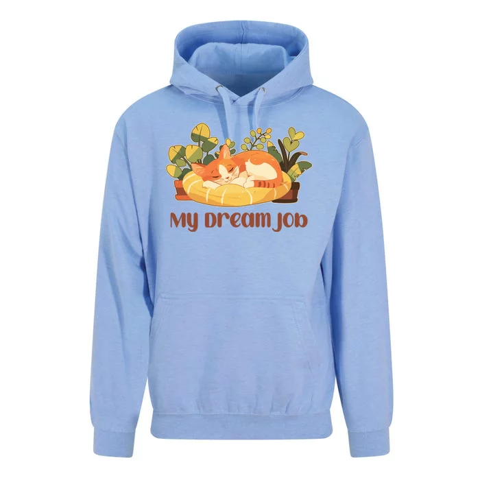 Funny My Dream Job Sleeping Cat Unisex Surf Hoodie