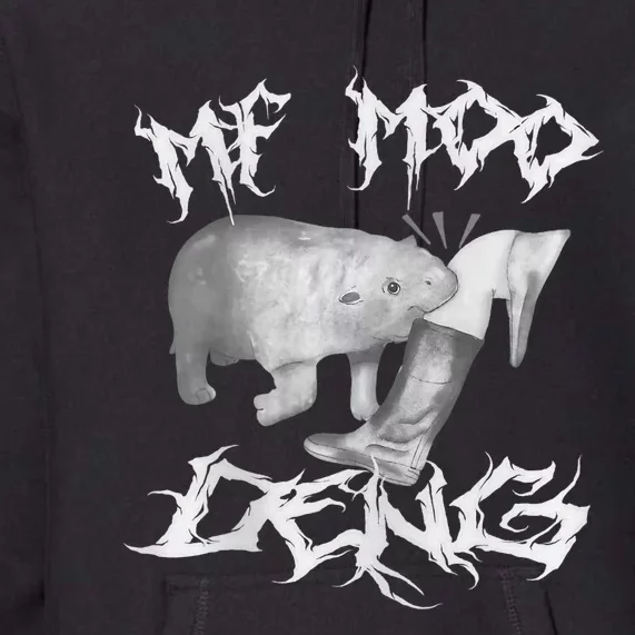 Funny Moo Deng (Metal) Premium Hoodie