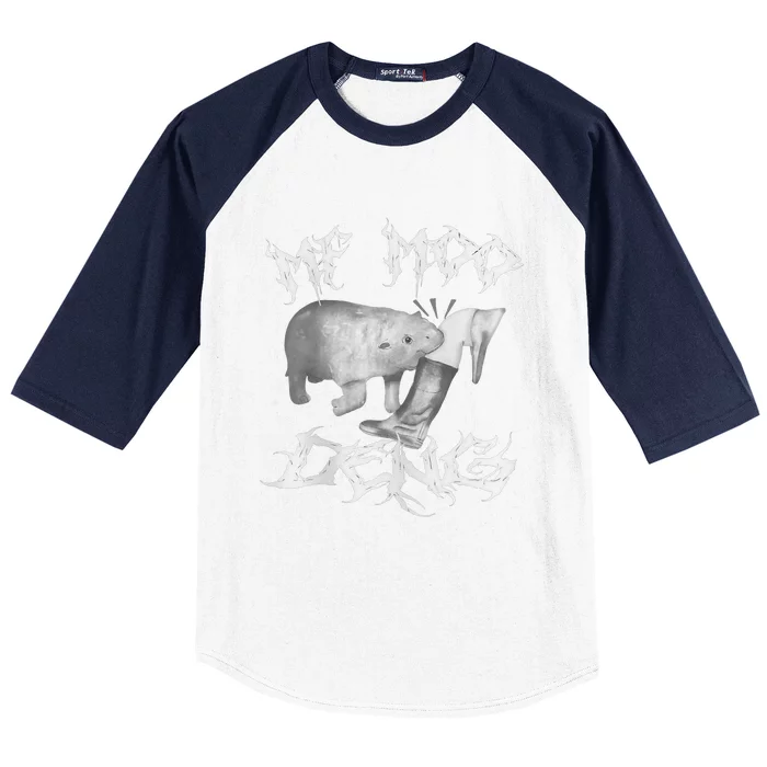 Funny Moo Deng (Metal) Baseball Sleeve Shirt