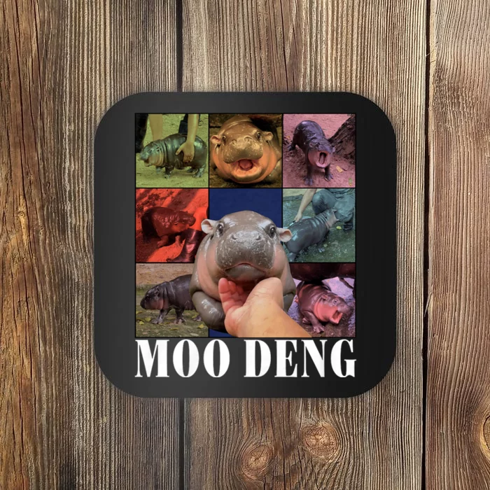 Funny Moo Deng Baby Pygmy Hippo Cute Zoo For Family Coaster