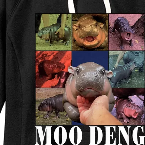 Funny Moo Deng Baby Pygmy Hippo Cute Zoo For Family Women's Fleece Hoodie