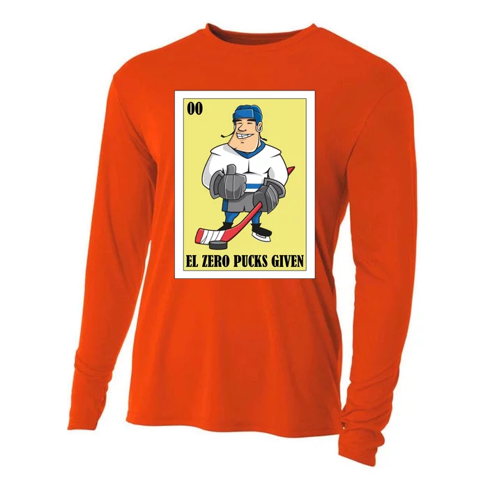 Funny Mexican Design For Hockey El Zero Pucks Given Gift Cooling Performance Long Sleeve Crew