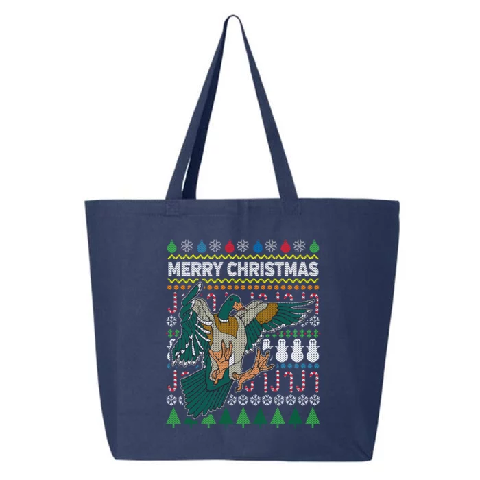 Flying Mallard Duck Merry Christmas Ugly Xmas Design Gift 25L Jumbo Tote