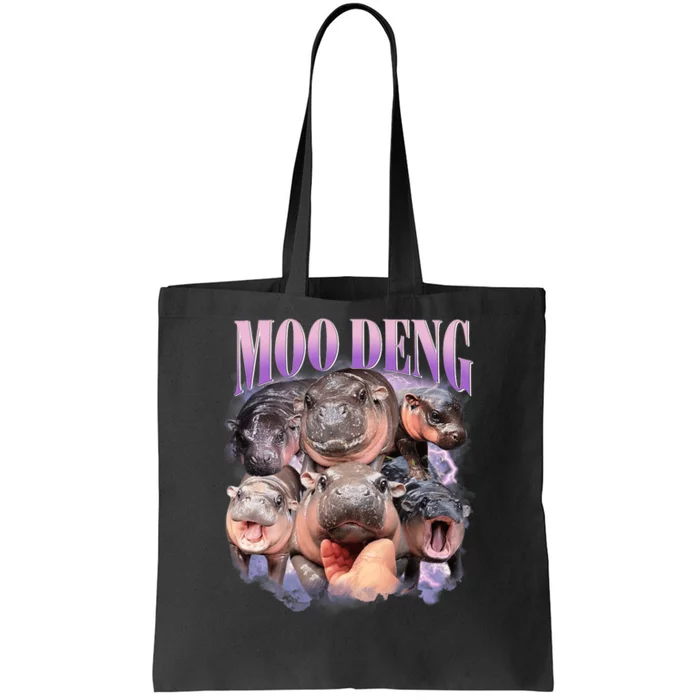 Funny Moo Deng Baby Pygmy Hippo Cute Zoo For Family Cute Gift Tote Bag