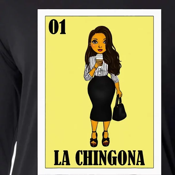 Funny Mexican Design For Hispanas La Chingona Cooling Performance Long Sleeve Crew