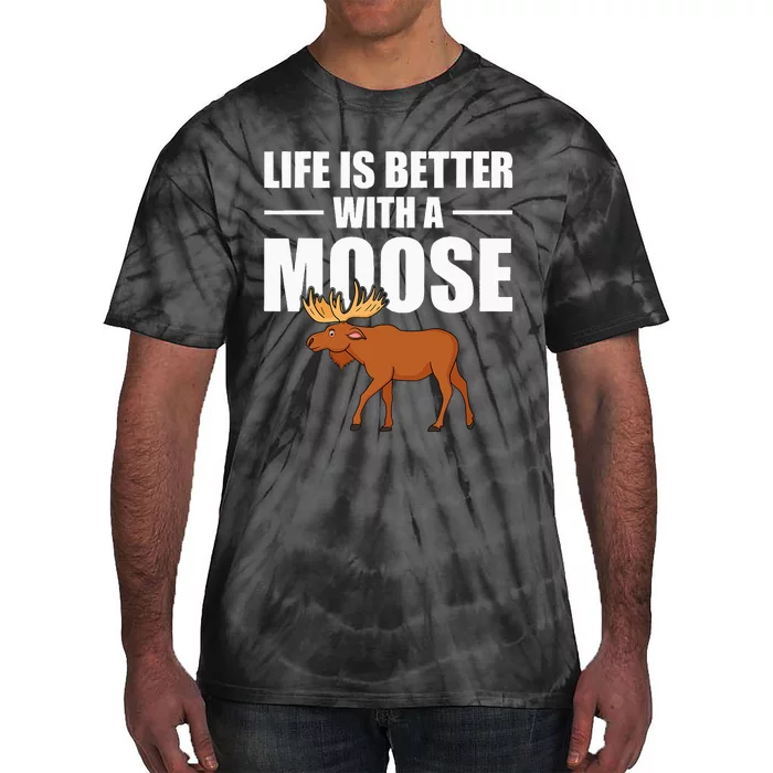 Funny Moose Design For Mammal Animal Apparel Tie-Dye T-Shirt