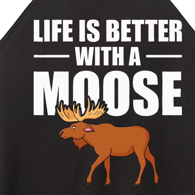 Funny Moose Design For Mammal Animal Apparel Women’s Perfect Tri Rocker Tank