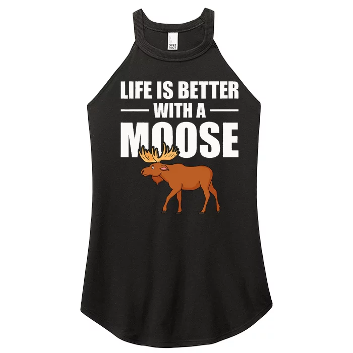 Funny Moose Design For Mammal Animal Apparel Women’s Perfect Tri Rocker Tank