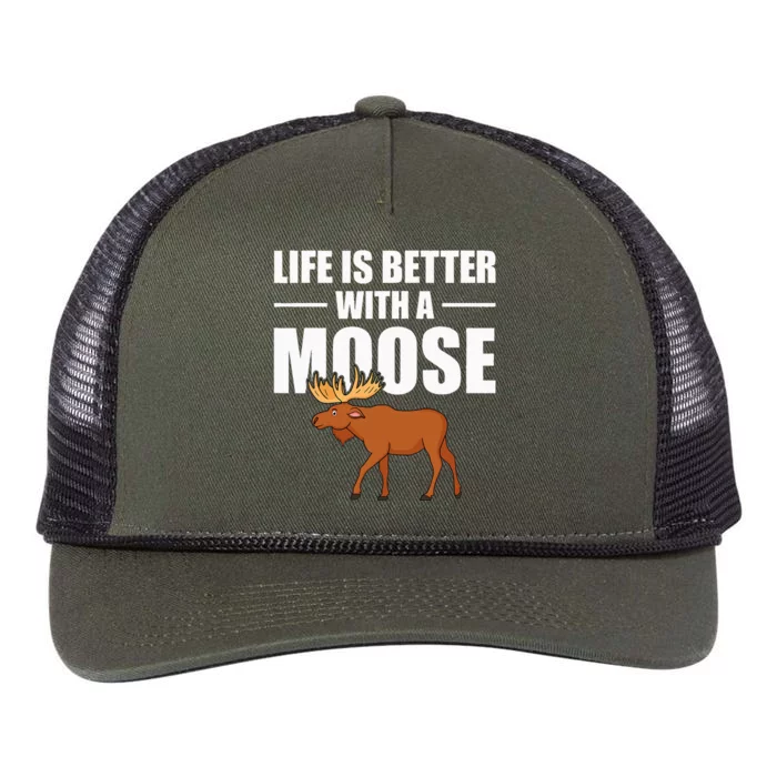 Funny Moose Design For Mammal Animal Apparel Retro Rope Trucker Hat Cap