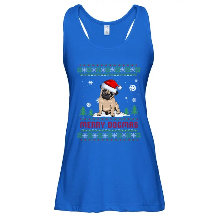 Funny Merry Dogmas Frenchie Santa Hat Ugly Christmas Sweater Gift Ladies Essential Flowy Tank