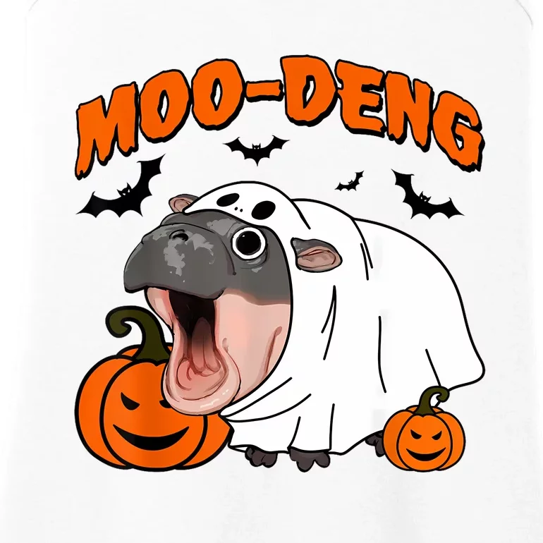 Funny Moo Deng Halloween Boo Ghost Costume Moodeng Lover Ladies Essential Tank