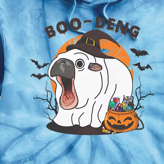 Funny Moo Deng Pumpkin Halloween Costumes Pygmy Hippopotamus Tie Dye Hoodie