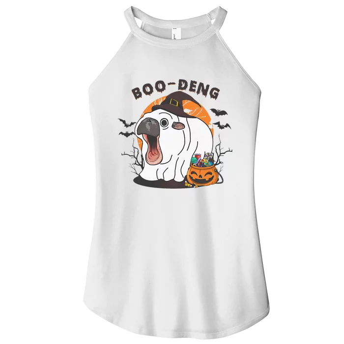 Funny Moo Deng Pumpkin Halloween Costumes Pygmy Hippopotamus Women’s Perfect Tri Rocker Tank