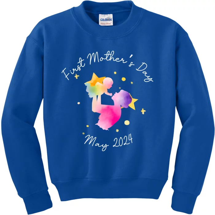 First MotherS Day Mother And New Mom Firsttime Mom Meaningful Gift Kids Sweatshirt