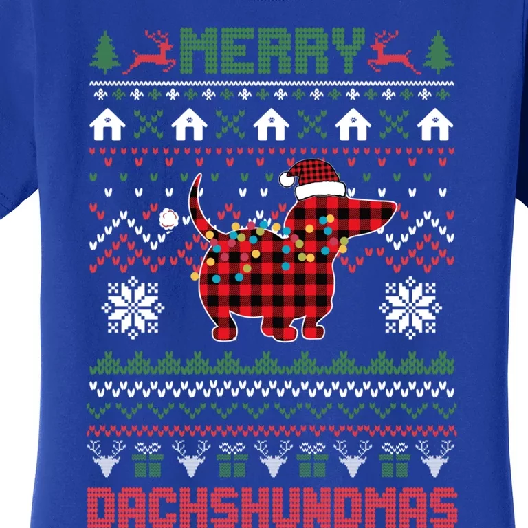 Funny Merry Dachshundmas Ugly Christmas Sweater Dachshund Meaningful Gift Women's T-Shirt