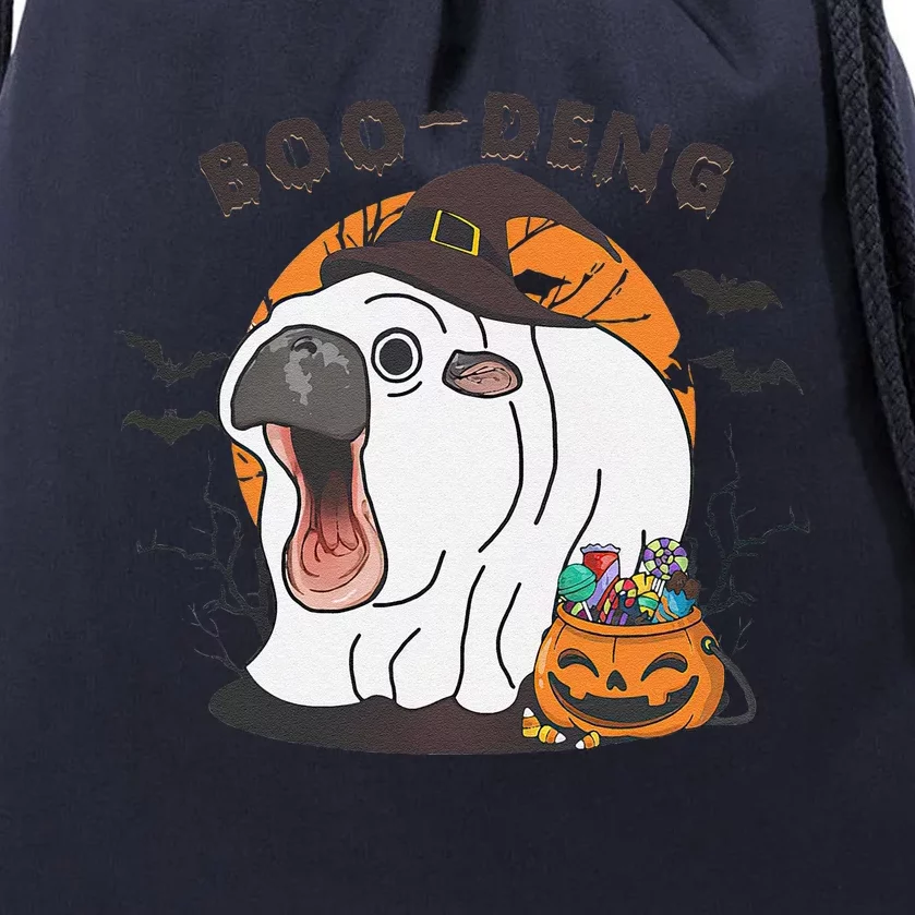 Funny Moo Deng Pumpkin Halloween Costumes Pygmy Hippopotamus Gift Drawstring Bag