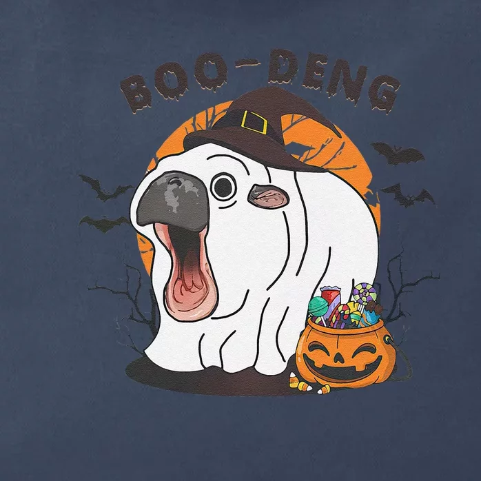 Funny Moo Deng Pumpkin Halloween Costumes Pygmy Hippopotamus Gift Zip Tote Bag