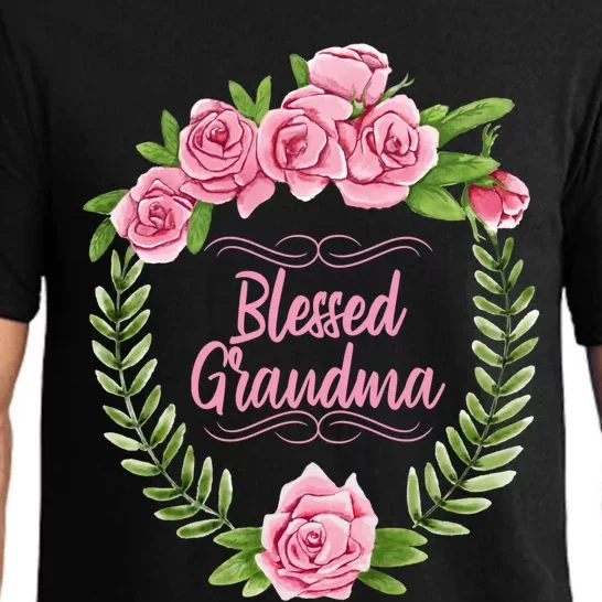 Floral Mothers Day Meaningful Gift With Blessed Grandma Design Meaningful Gift Pajama Set