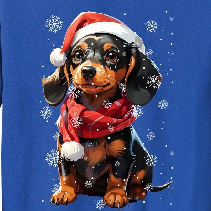 Funny Merry Doxie Christmas Dachshund Xmas Pajama Gift Tall Sweatshirt