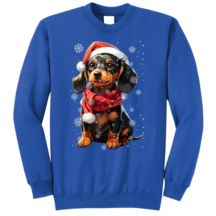 Funny Merry Doxie Christmas Dachshund Xmas Pajama Gift Tall Sweatshirt