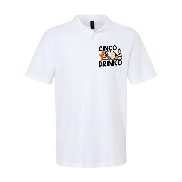 Fat Man Drinking Cinco De Mayo T Softstyle Adult Sport Polo