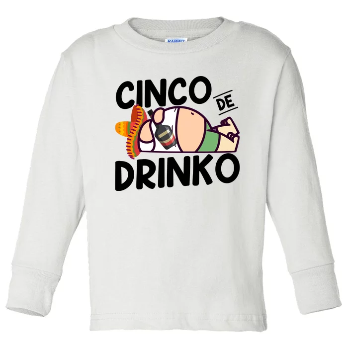 Fat Man Drinking Cinco De Mayo T Toddler Long Sleeve Shirt