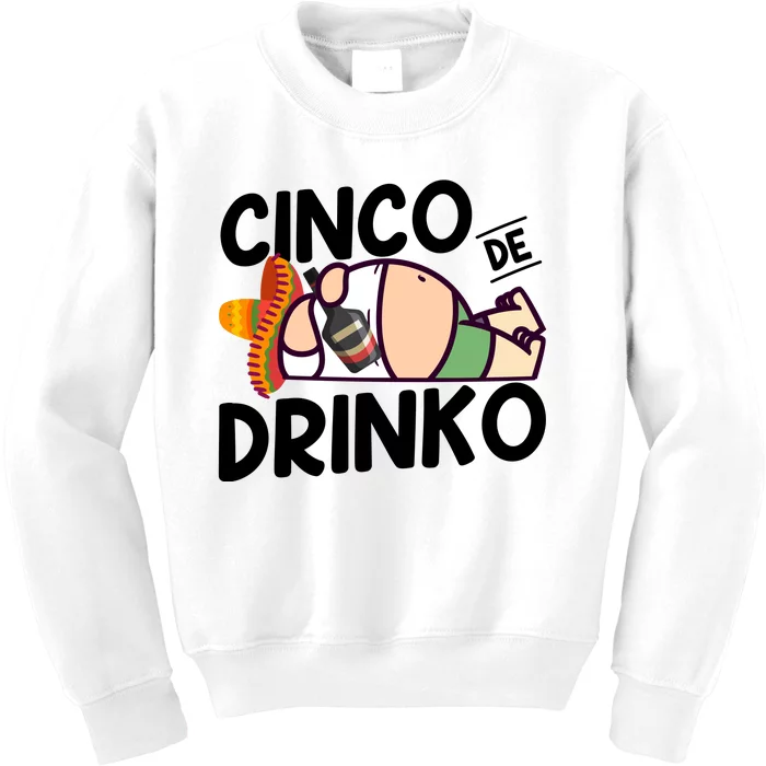 Fat Man Drinking Cinco De Mayo T Kids Sweatshirt