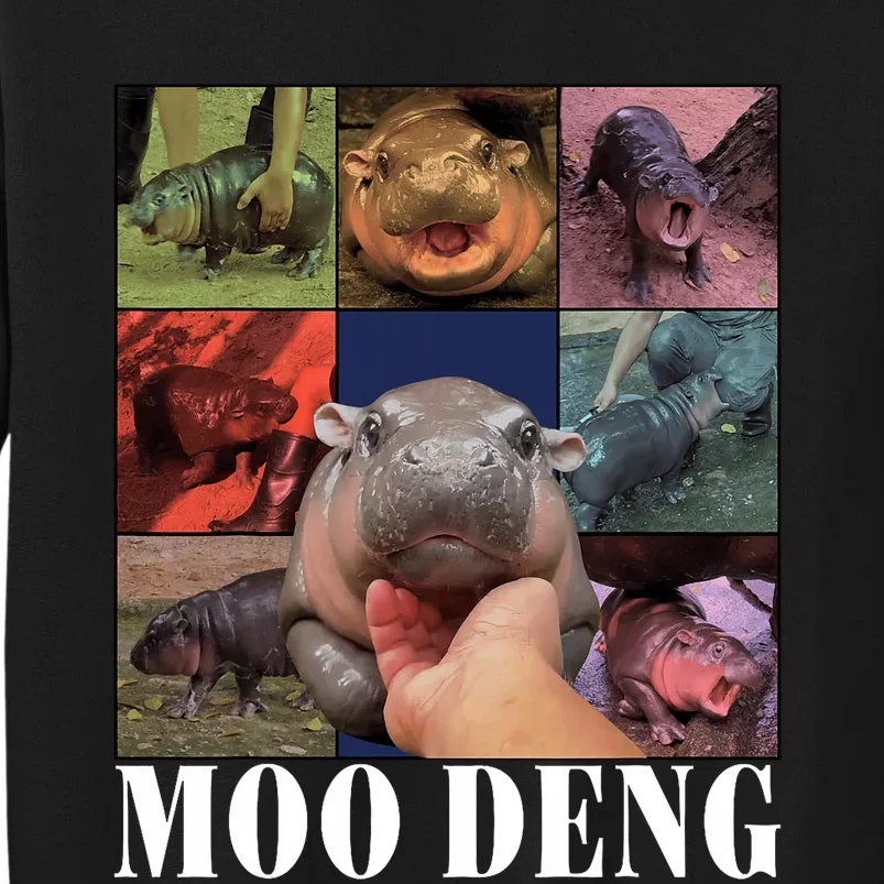 Funny Moo Deng Baby Pygmy Hippo Cute Zoo For Family Tall Sweatshirt