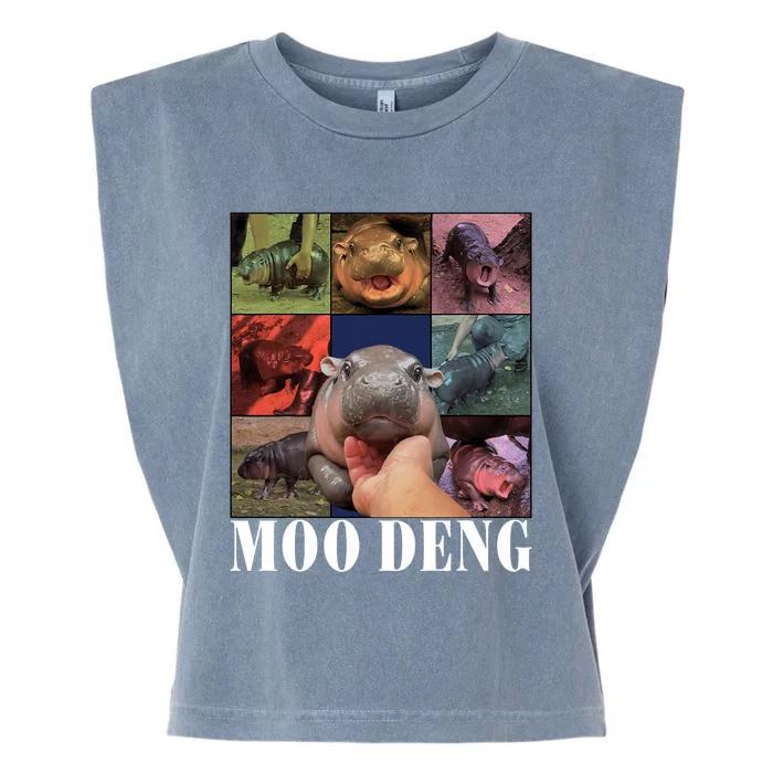 Funny Moo Deng Baby Pygmy Hippo Cute Zoo For Family Garment-Dyed Women's Muscle Tee