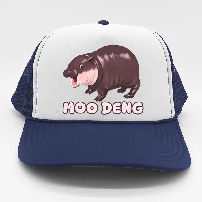 Funny Moo Deng Bouncy Pig The Cute Baby Trucker Hat