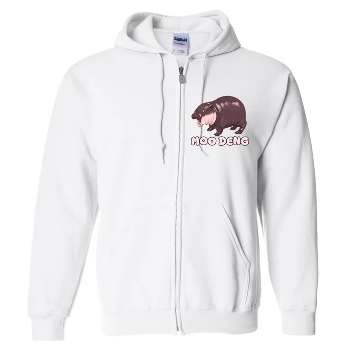 Funny Moo Deng Bouncy Pig The Cute Baby Full Zip Hoodie